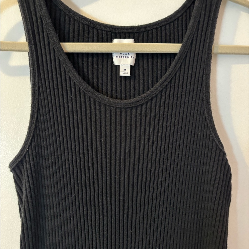 Gap Maternity black ribbed tank dress
